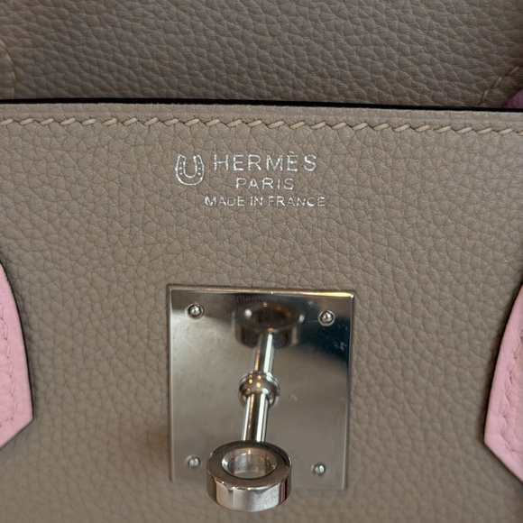 HERMES BIRKIN Beige Pink Leather Handbag Silver Hardware - Picture 8 of 16
